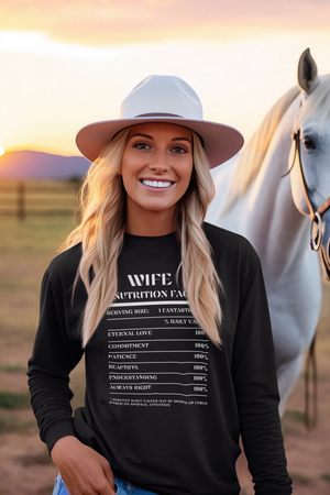 Nutrition Facts T-Shirt LS - Wife - White