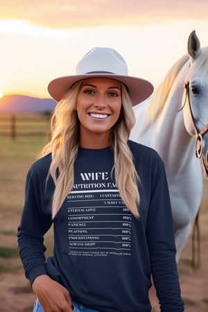 Nutrition Facts T-Shirt LS - Wife - White