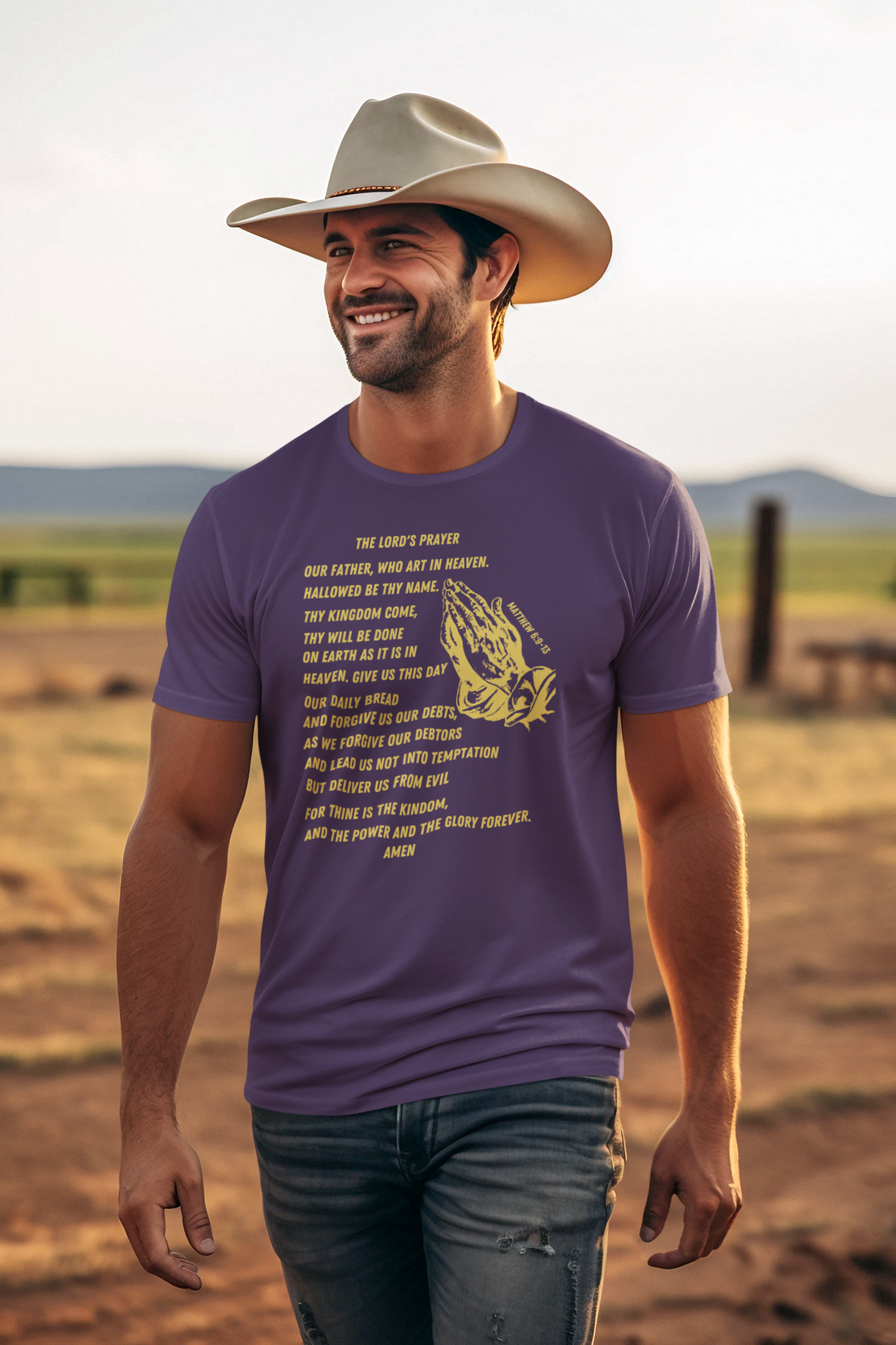 Lord's Prayer Short Sleeve T-shirt Gold