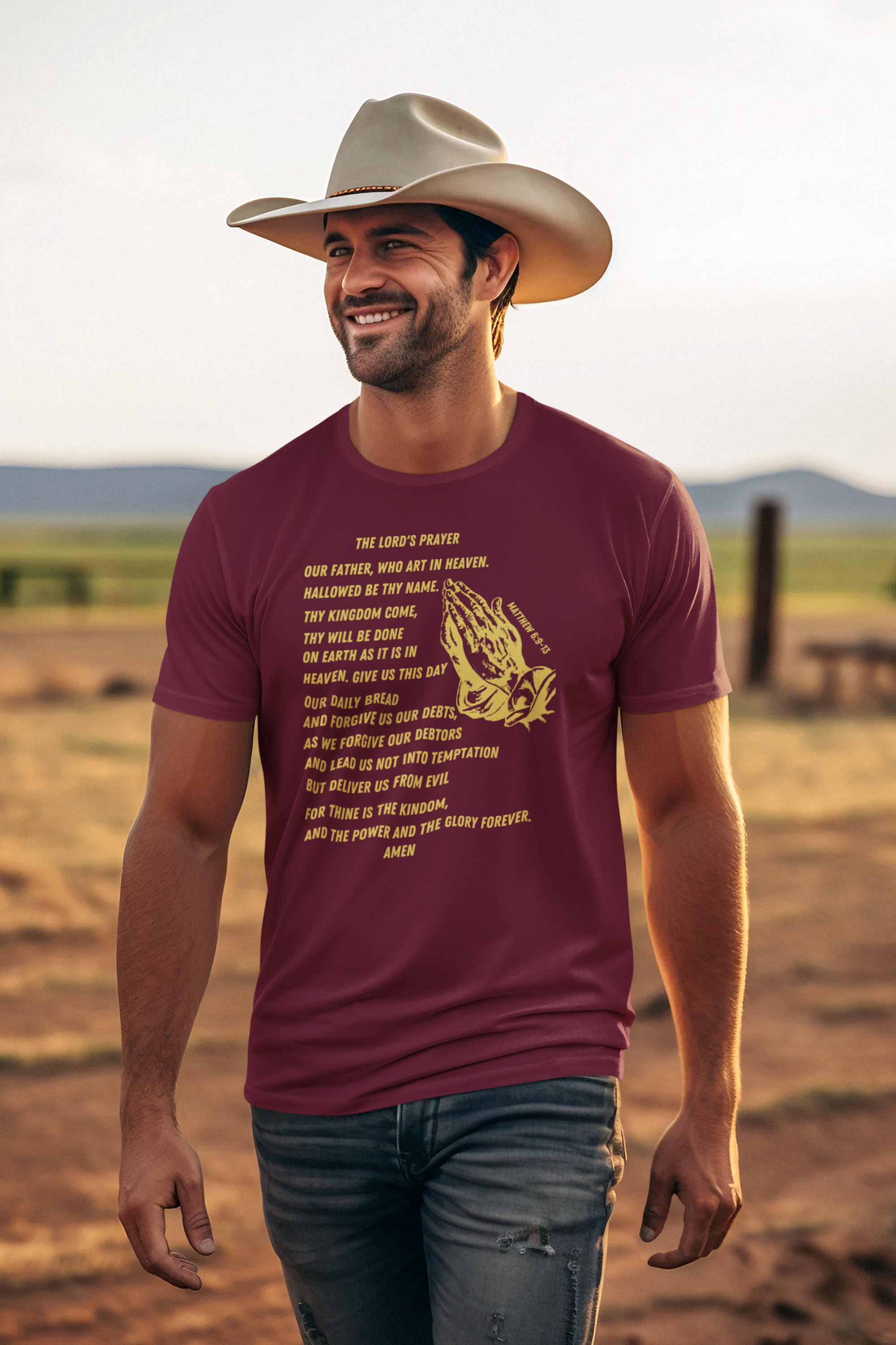 Lord's Prayer Short Sleeve T-shirt Gold