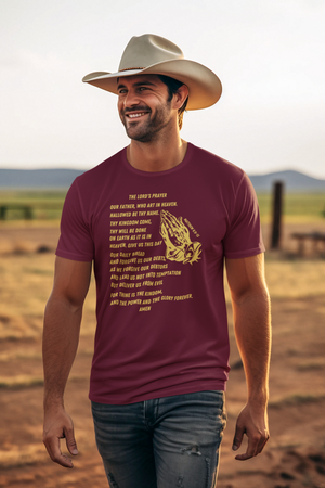 Lord's Prayer Short Sleeve T-shirt Gold