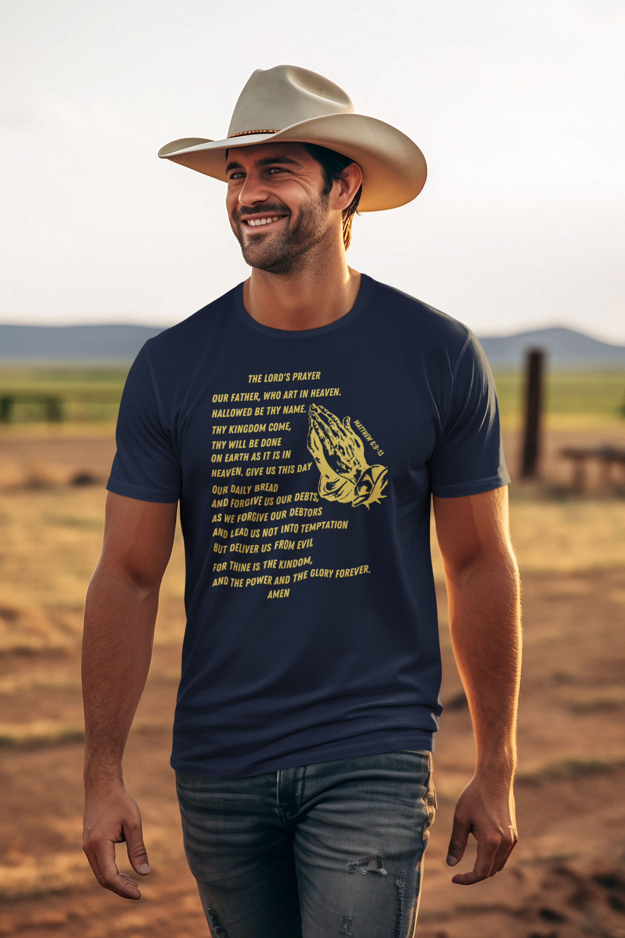 Lord's Prayer Short Sleeve T-shirt Gold