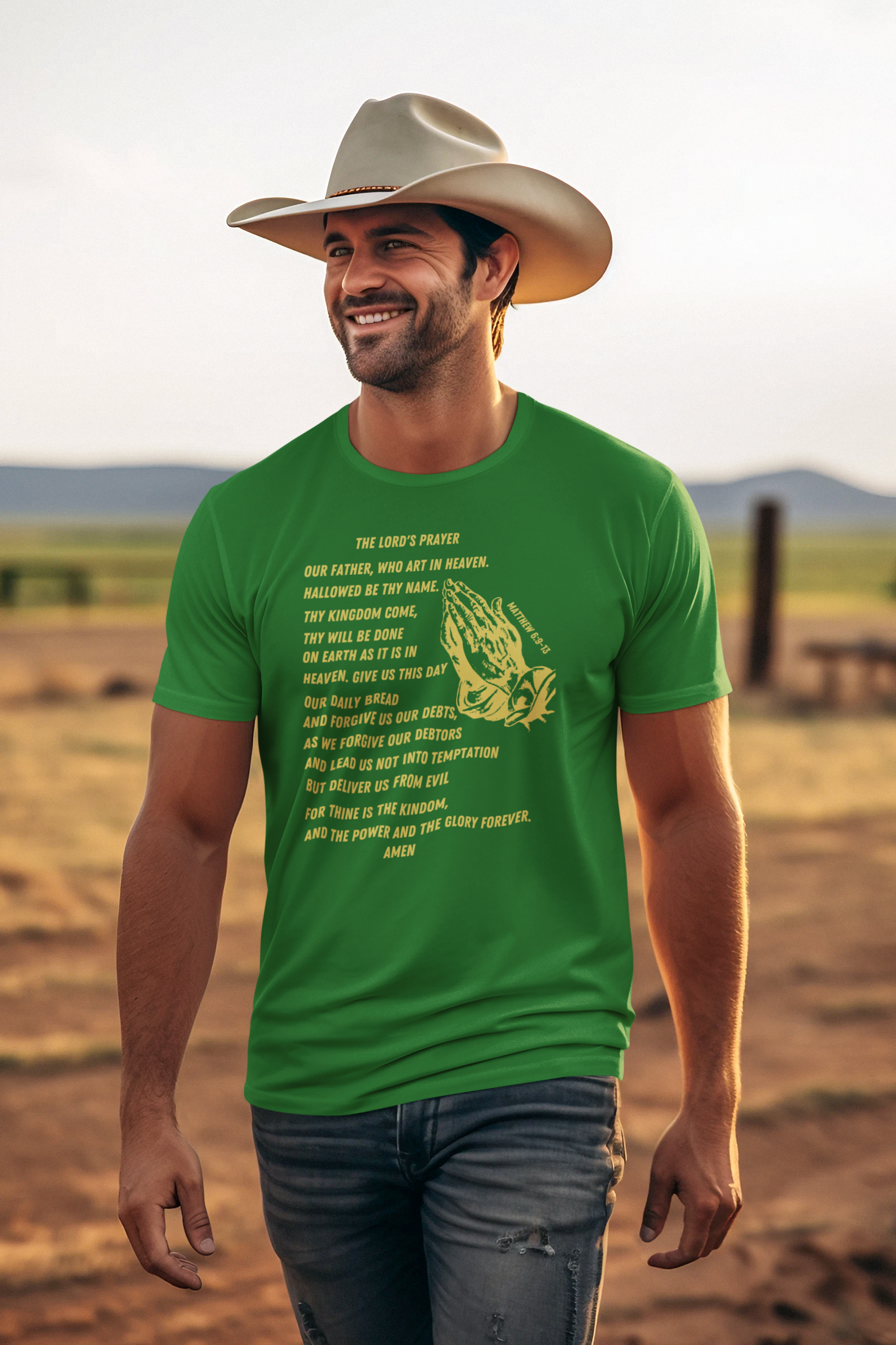 Lord's Prayer Short Sleeve T-shirt Gold