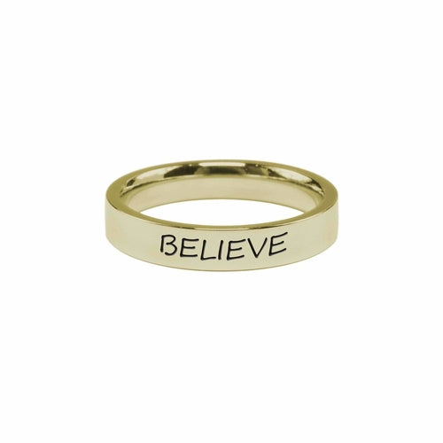 Believe Comfort Fit Inspirational Ring