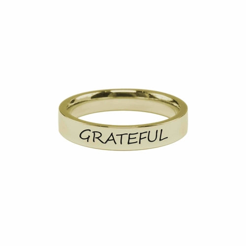 Grateful Comfort Fit Inspirational Ring