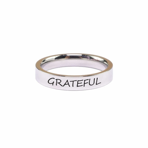 Grateful Comfort Fit Inspirational Ring
