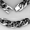 Black and gray stainless steel link bracelet
