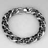 Black and gray stainless steel link bracelet