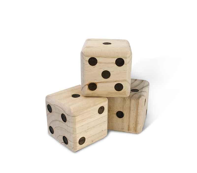 Giant wooden dice set