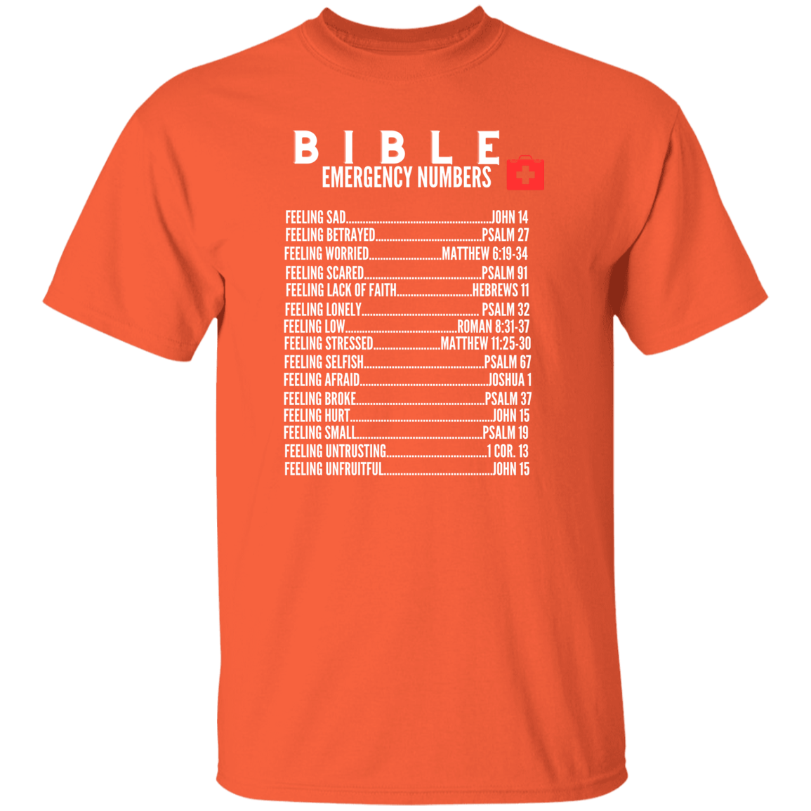 Emergency Bible Numbers Short Sleeve Shirt - White