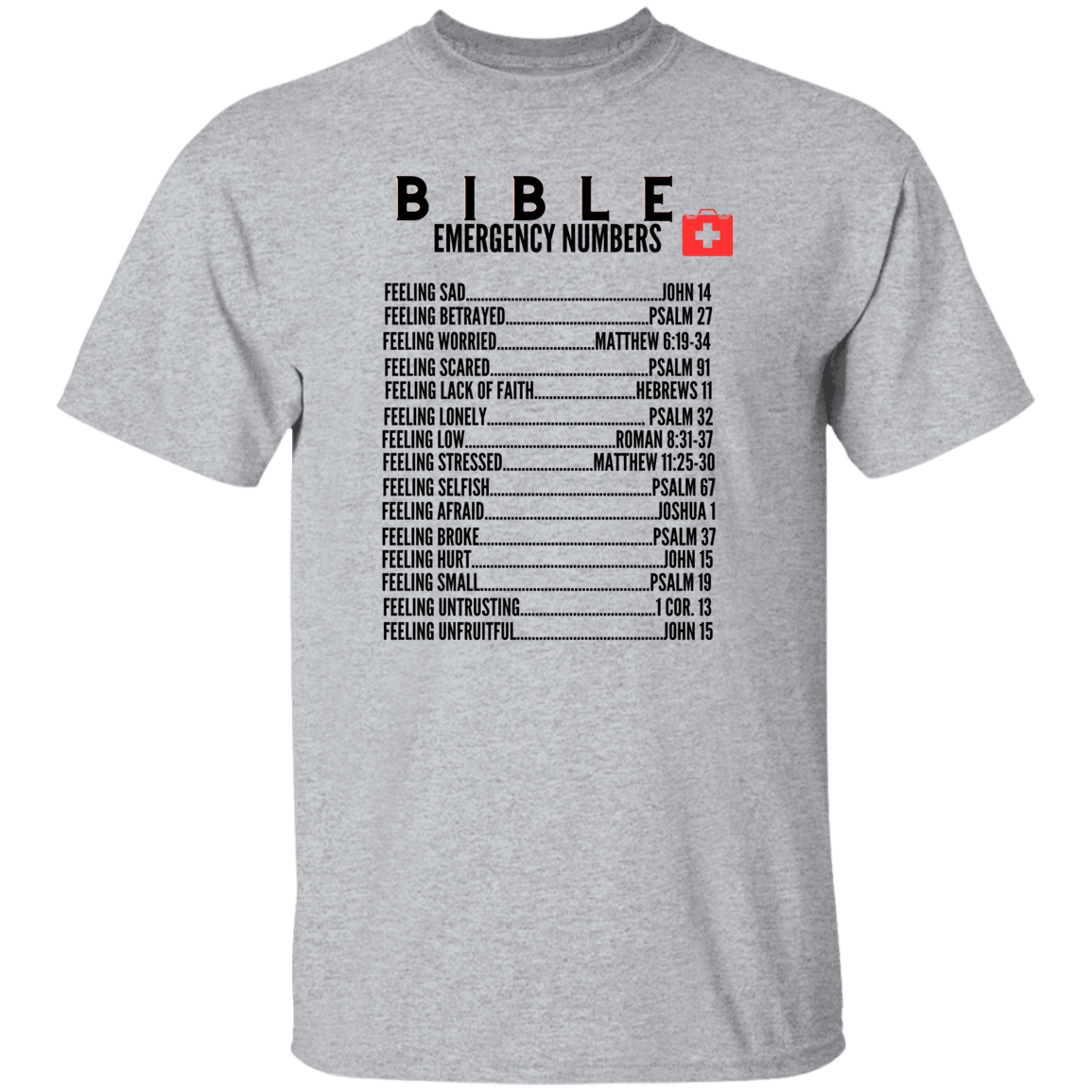 Emergency Bible Numbers Short Sleeve Shirt - Black