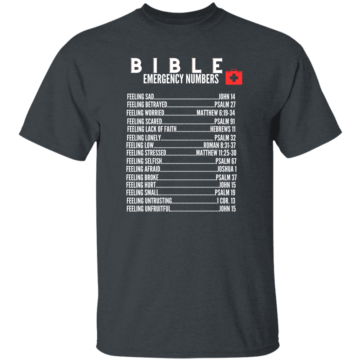 Emergency Bible Numbers Short Sleeve Shirt - White