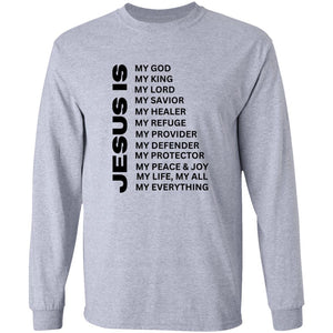 Jesus Is Christian T-Shirt - Long Sleeve Black