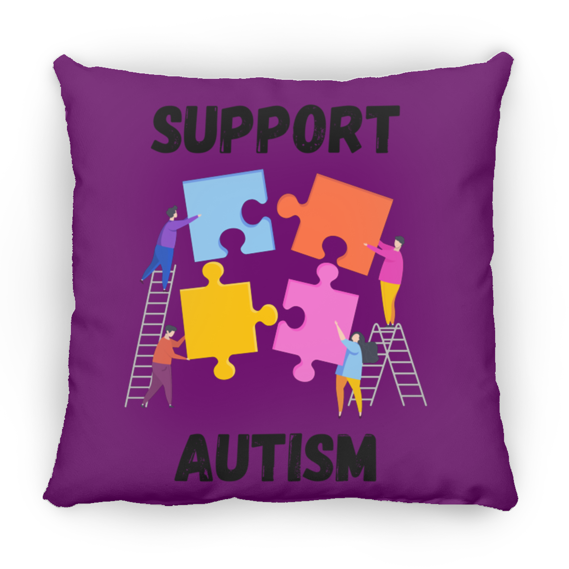 Support Autism Square Pillow