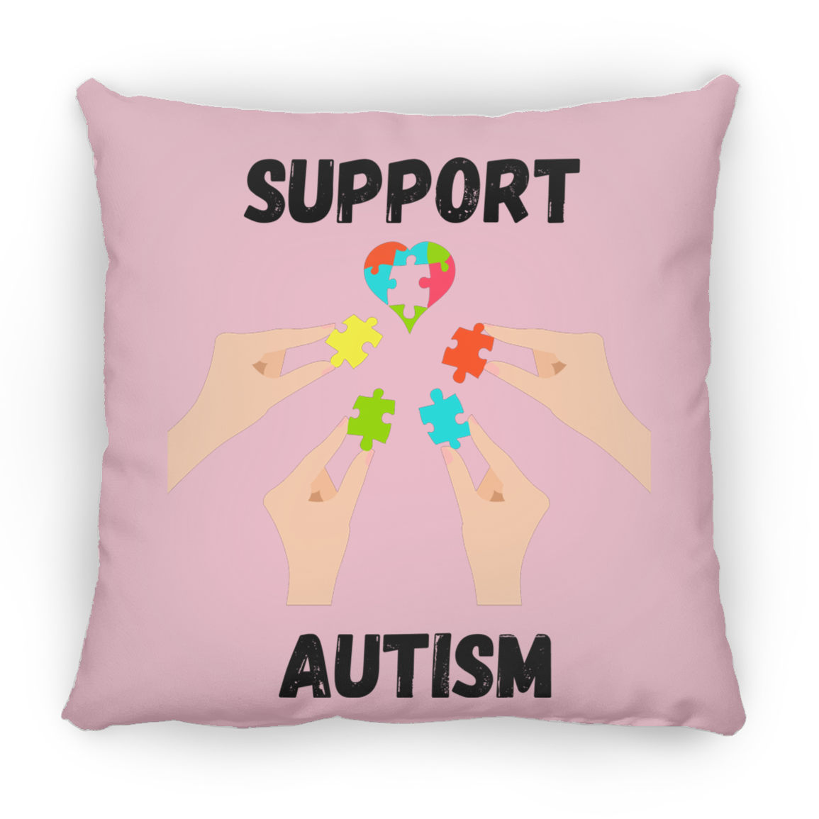 Support Autism Puzzle Piece Pillow