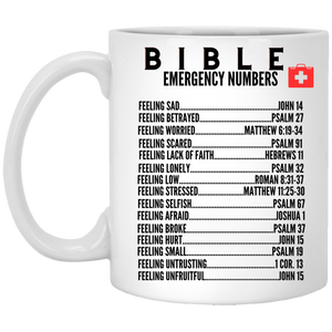 Emergency Bible Numbers Christian Mug