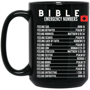 Emergency Bible Numbers Christian Mug