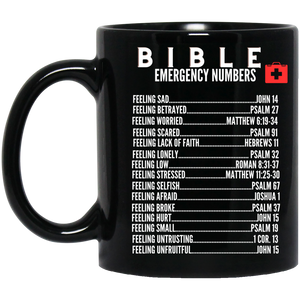 Emergency Bible Numbers Christian Mug