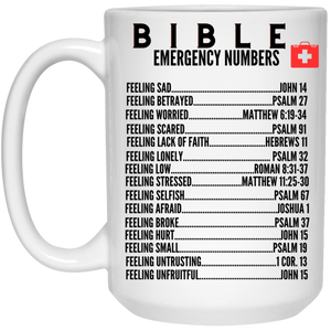 Emergency Bible Numbers Christian Mug