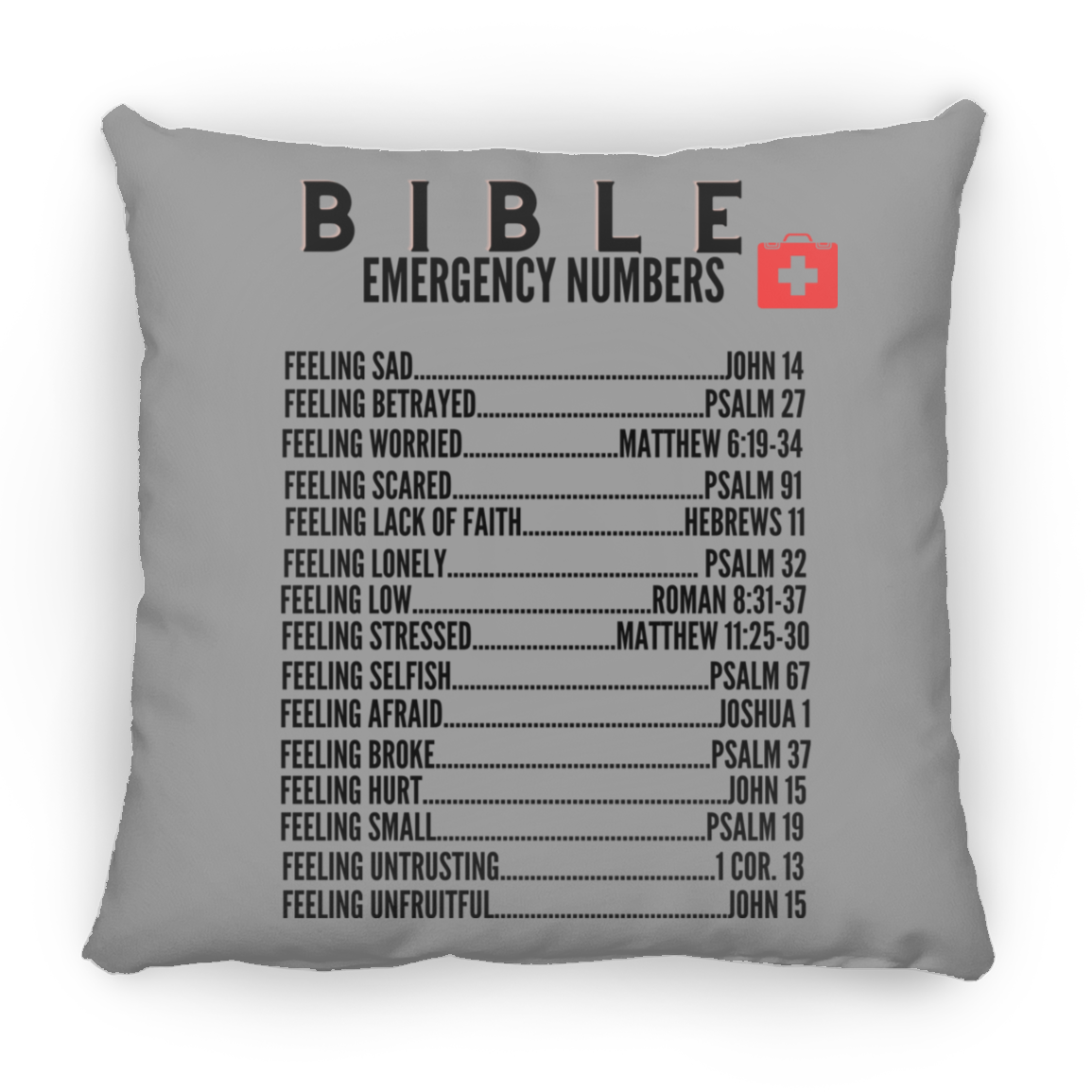 Emergency Bible Numbers Pillow