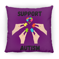 Support Autism Puzzle Piece Pillow