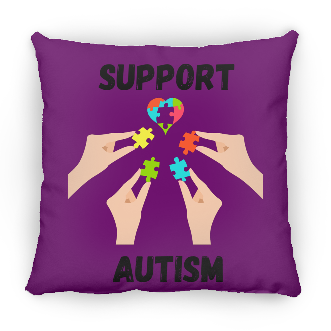 Support Autism Puzzle Piece Pillow