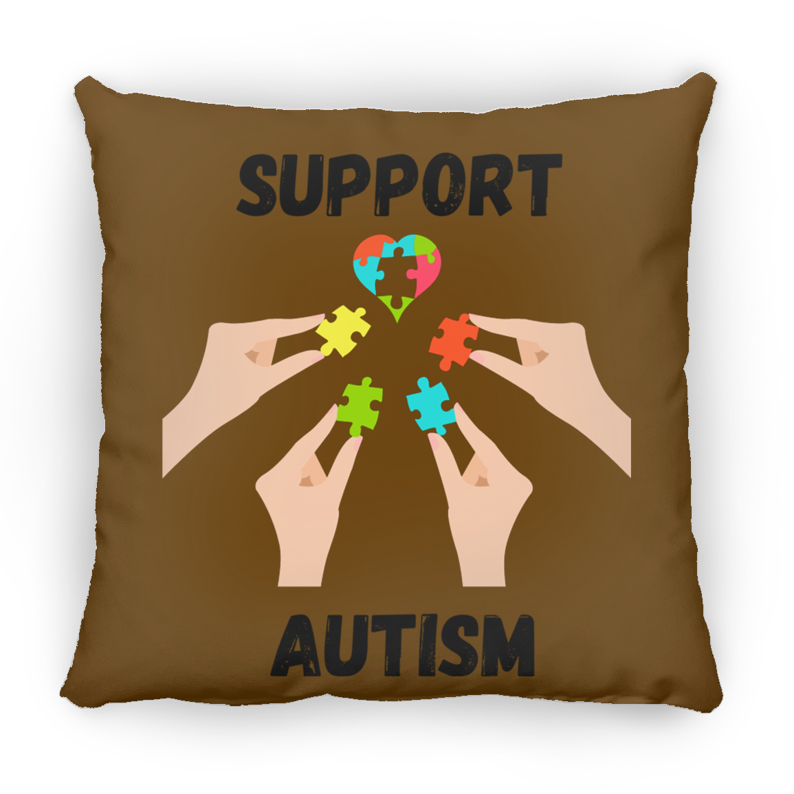 Support Autism Puzzle Piece Pillow