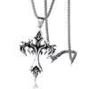Load image into Gallery viewer, Flaming Gothic Style Cross Necklace