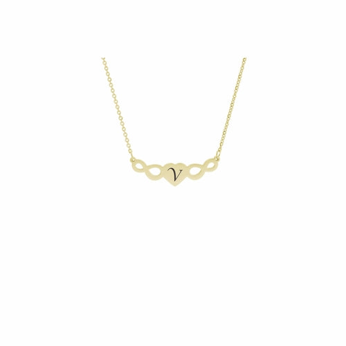 Infinity Heart Initial Necklace