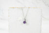 Natural Amethyst Initial Necklace