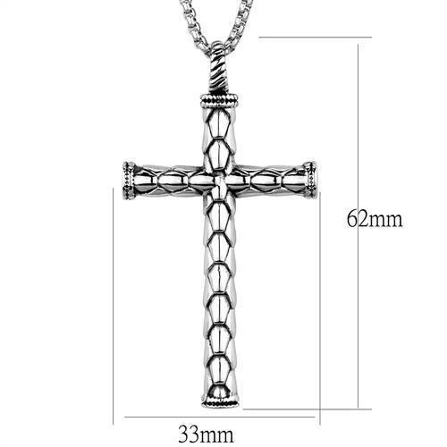silver steel cross necklace