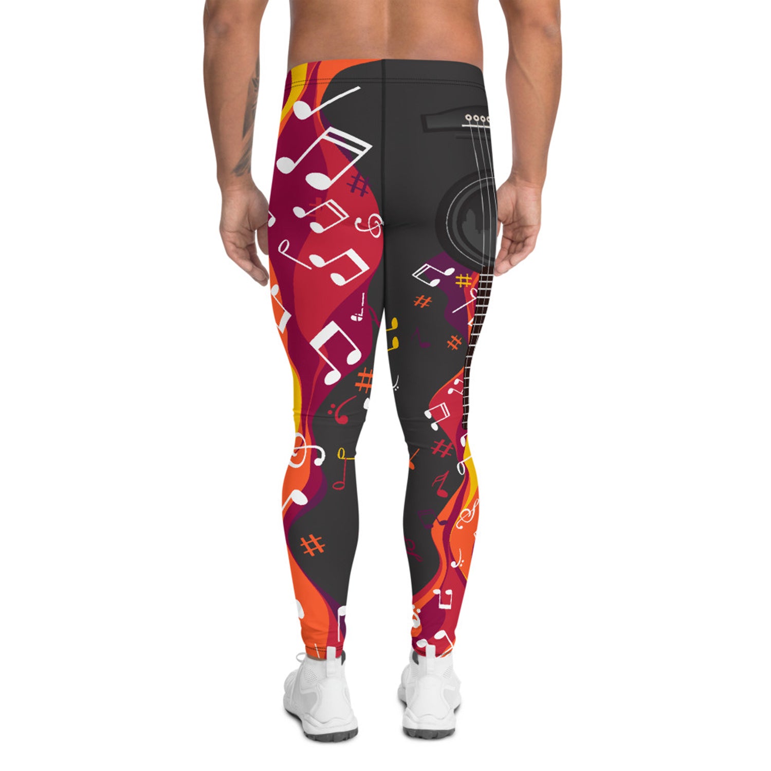 Men's musical red and black leggings