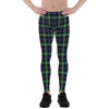 Load image into Gallery viewer, Men&#39;s green and blue plaid tartan leggings