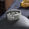 Load image into Gallery viewer, Silver 8mm men&#39;s square CZ wedding band