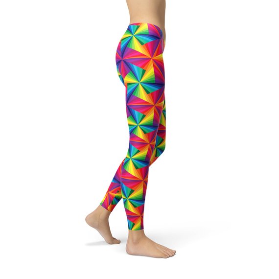 Rainbow pinwheel leggings