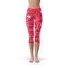 Load image into Gallery viewer, Love hearts red capri leggings