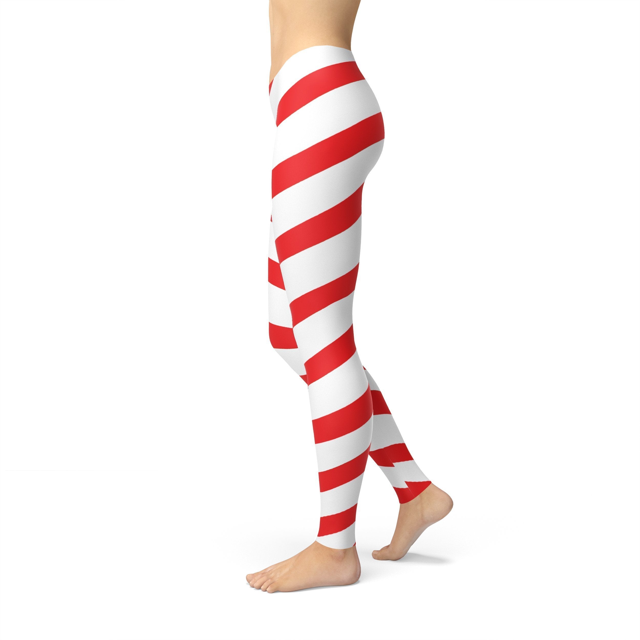 Red Candy Cane Leggings