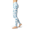 Load image into Gallery viewer, jean light blue snowflake leggings