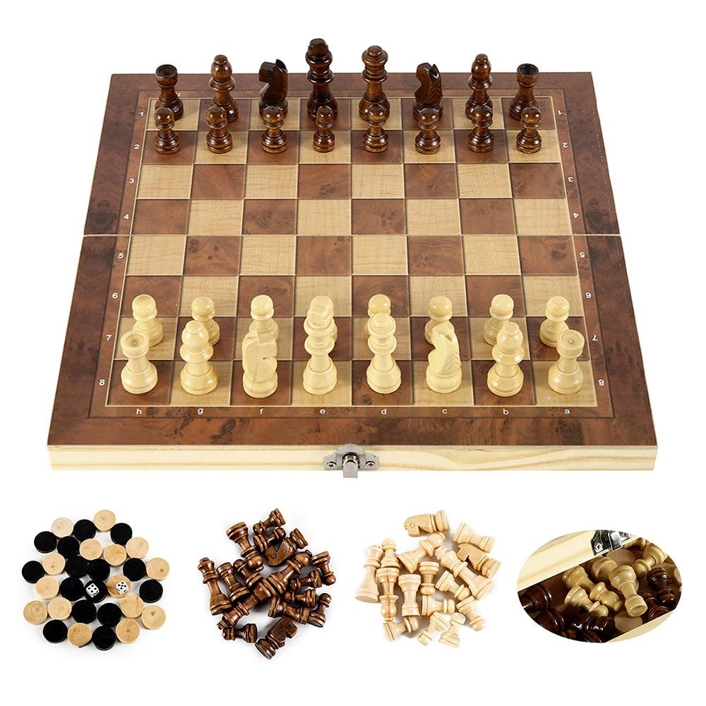 foldable wooden chess set