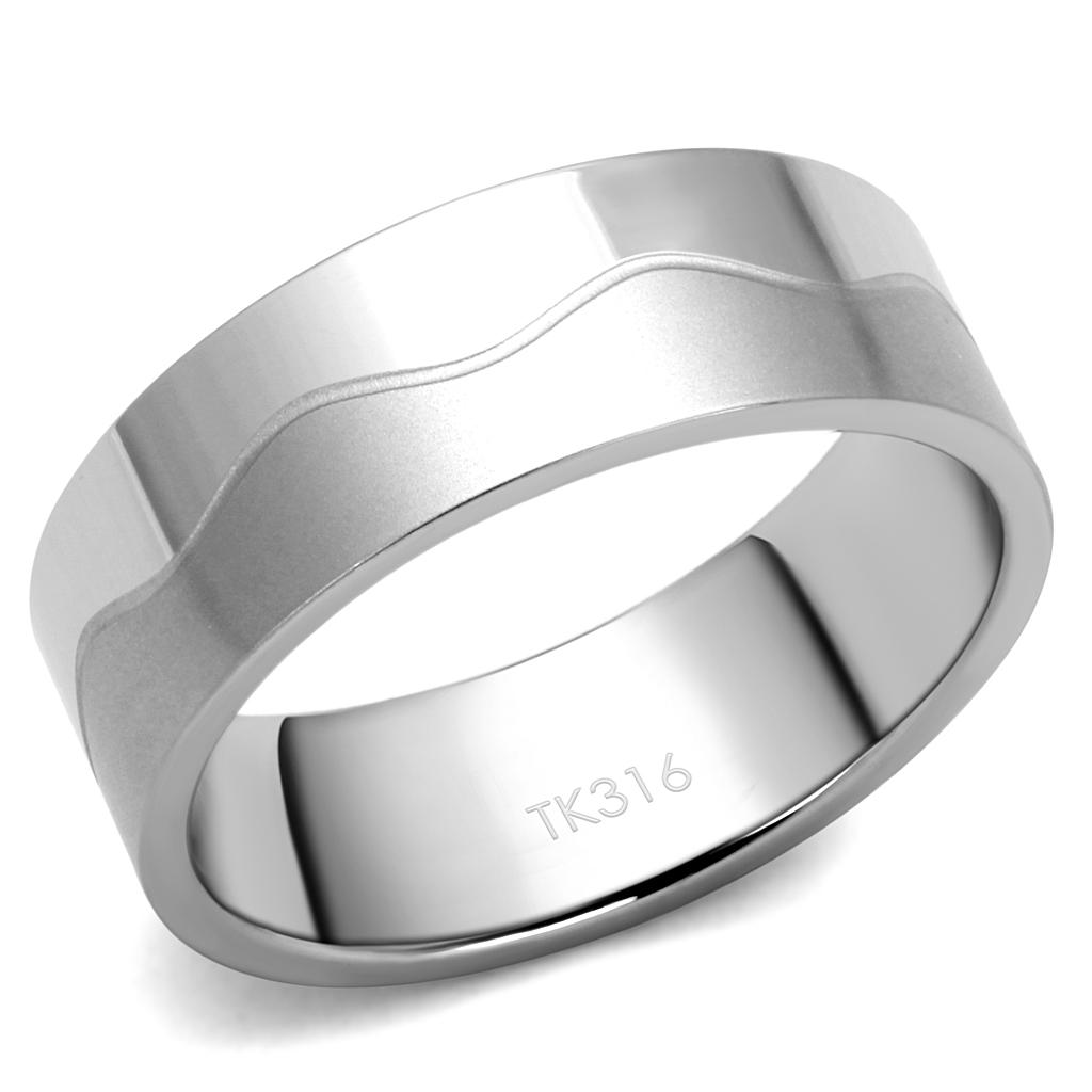Silver stainless steel ring with no stone